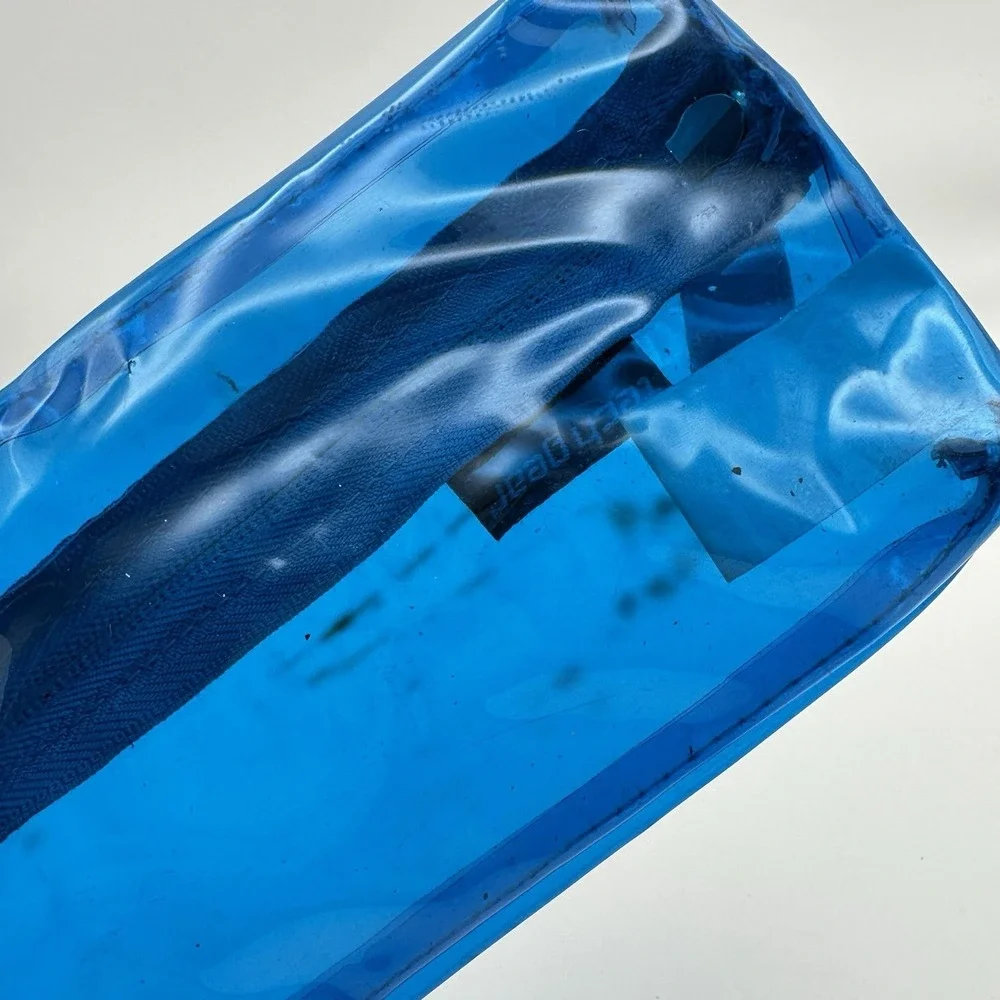 Vintage Y2K Tech Gear Pencil Pouch Clear Blue Frutiger Aero Back To School 2011